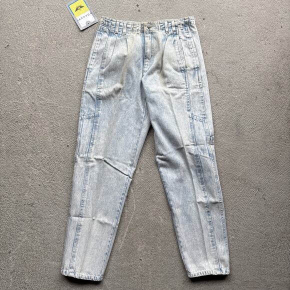 Deadstock 90s Dockers Jeans 28x28 Pleated Denim Levi’s Baggy Acid Wash Vintage - Picture 1 of 12